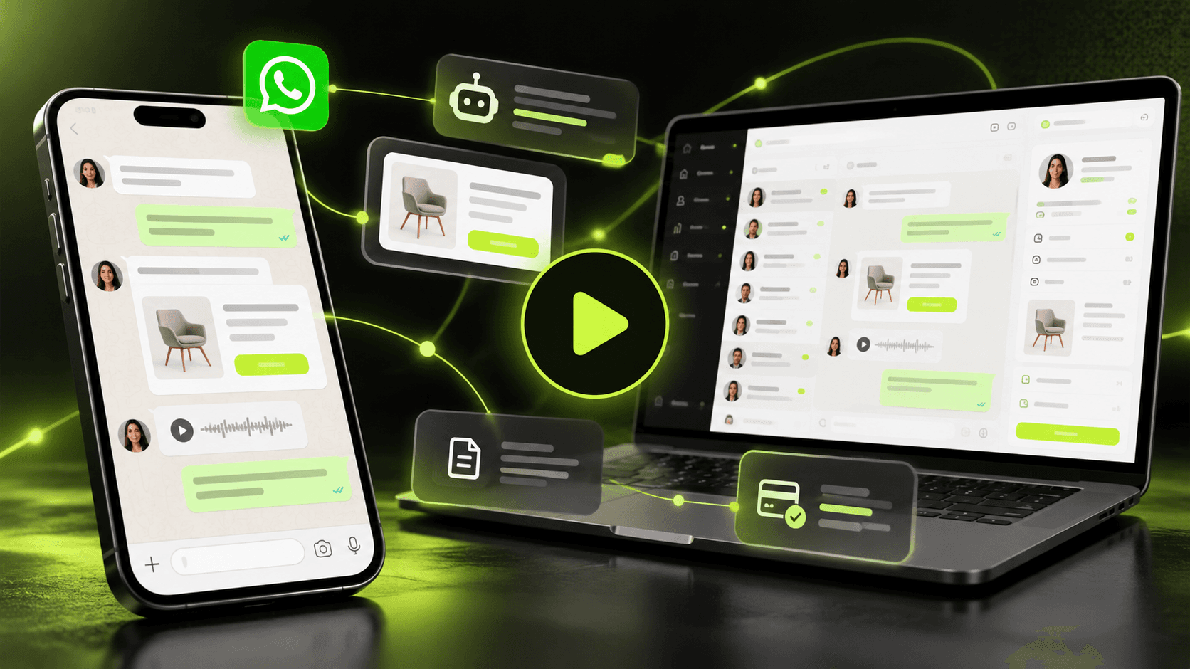 Demostración de CRMWSP: WhatsApp, IA, presupuesto y pago conectados en un solo flujo